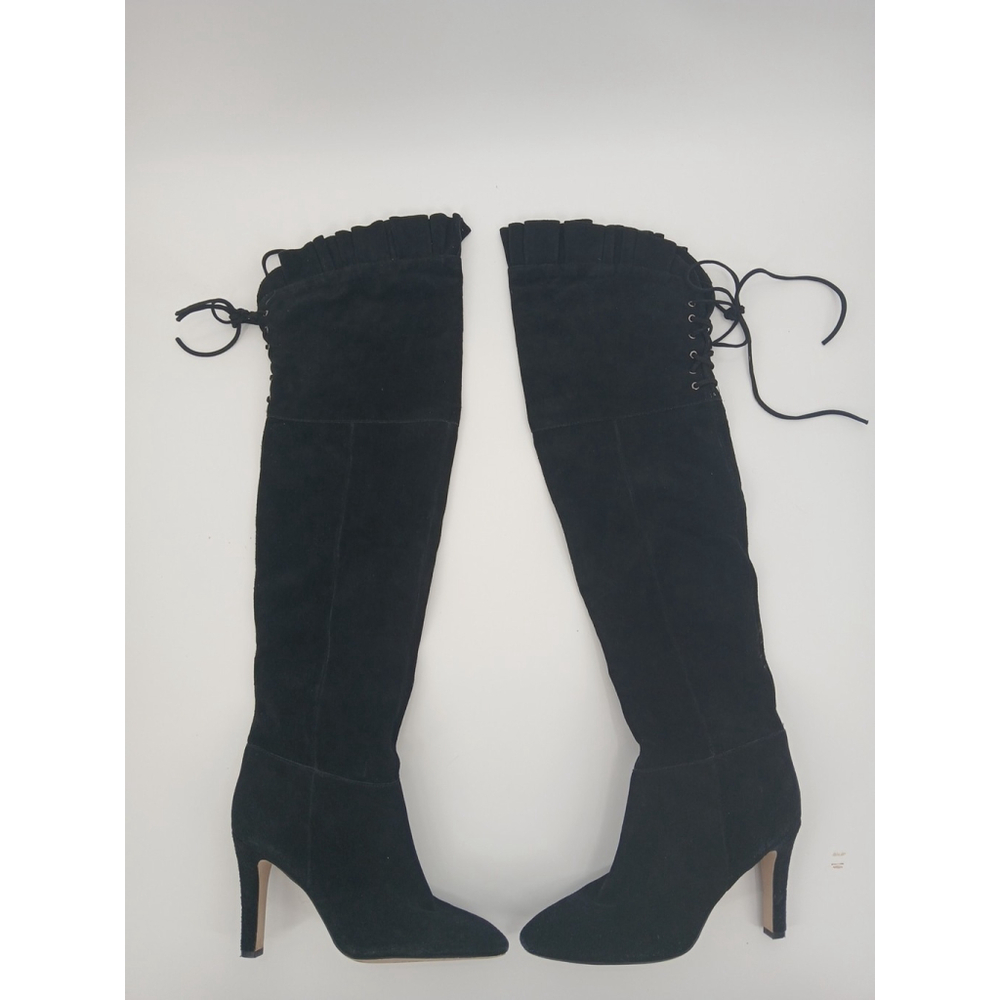 Kelsi Dagger Sophia Boots ShoesBlack Suede Over Knee Womens 9.5 - Picture 2 of 15